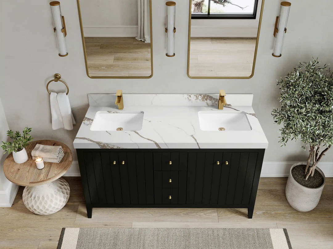 Atlanta 60 in. W x 22 in. D Double Sink Bathroom Vanity - Willow Bath and Vanity
