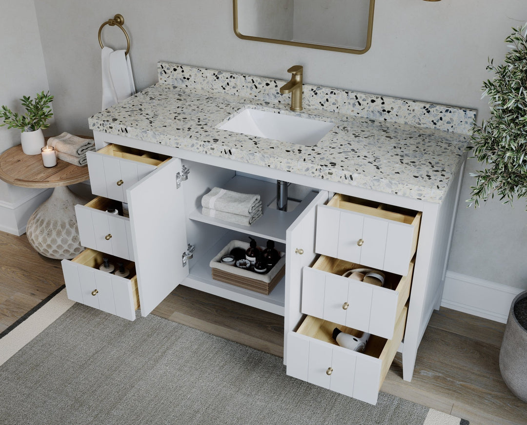 Atlanta 60 in. W x 22 in. D Single Sink Bathroom Vanity | 
              
                White
                
                  
             - ATL-CAB-WH-59S - photo №3