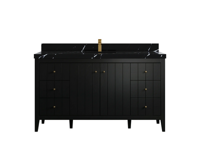 Atlanta 60 in. W x 22 in. D Single Sink Bathroom Vanity BLK - Willow Bath and Vanity