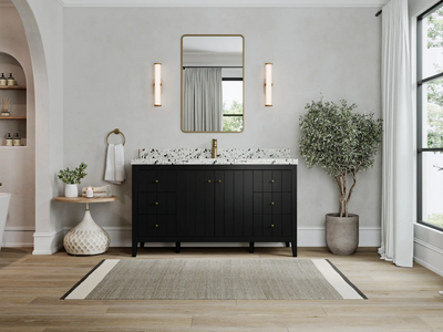 Atlanta 60 in. W x 22 in. D Single Sink Bathroom Vanity BLK - Willow Bath and Vanity
