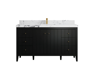 Atlanta 60 in. W x 22 in. D Single Sink Bathroom Vanity BLK - Willow Bath and Vanity