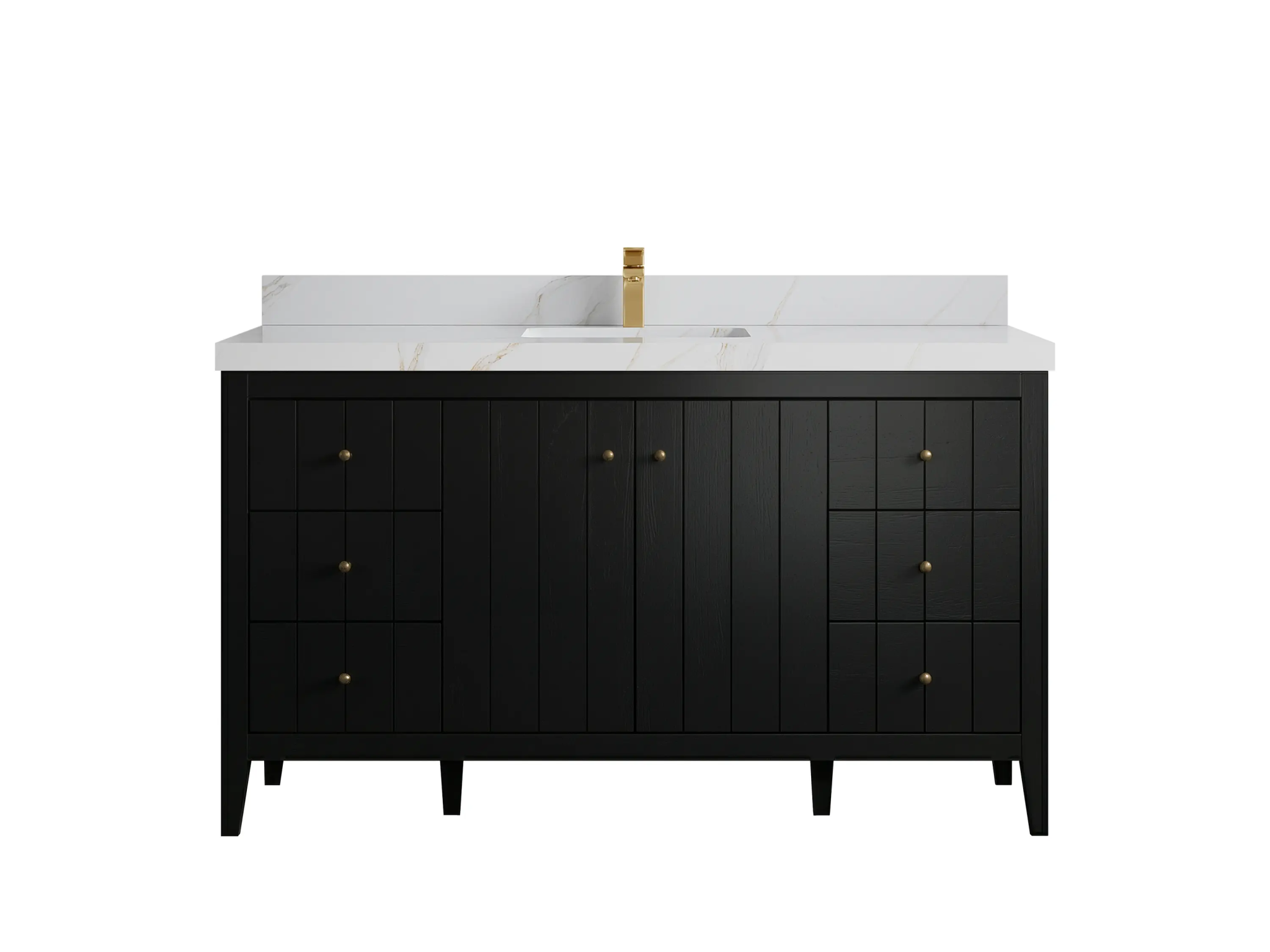 Atlanta 60 in. W x 22 in. D Single Sink Bathroom Vanity BLK - Willow Bath and Vanity