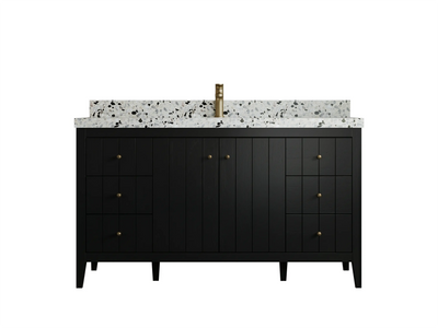 Atlanta 60 in. W x 22 in. D Single Sink Bathroom Vanity BLK - Willow Bath and Vanity