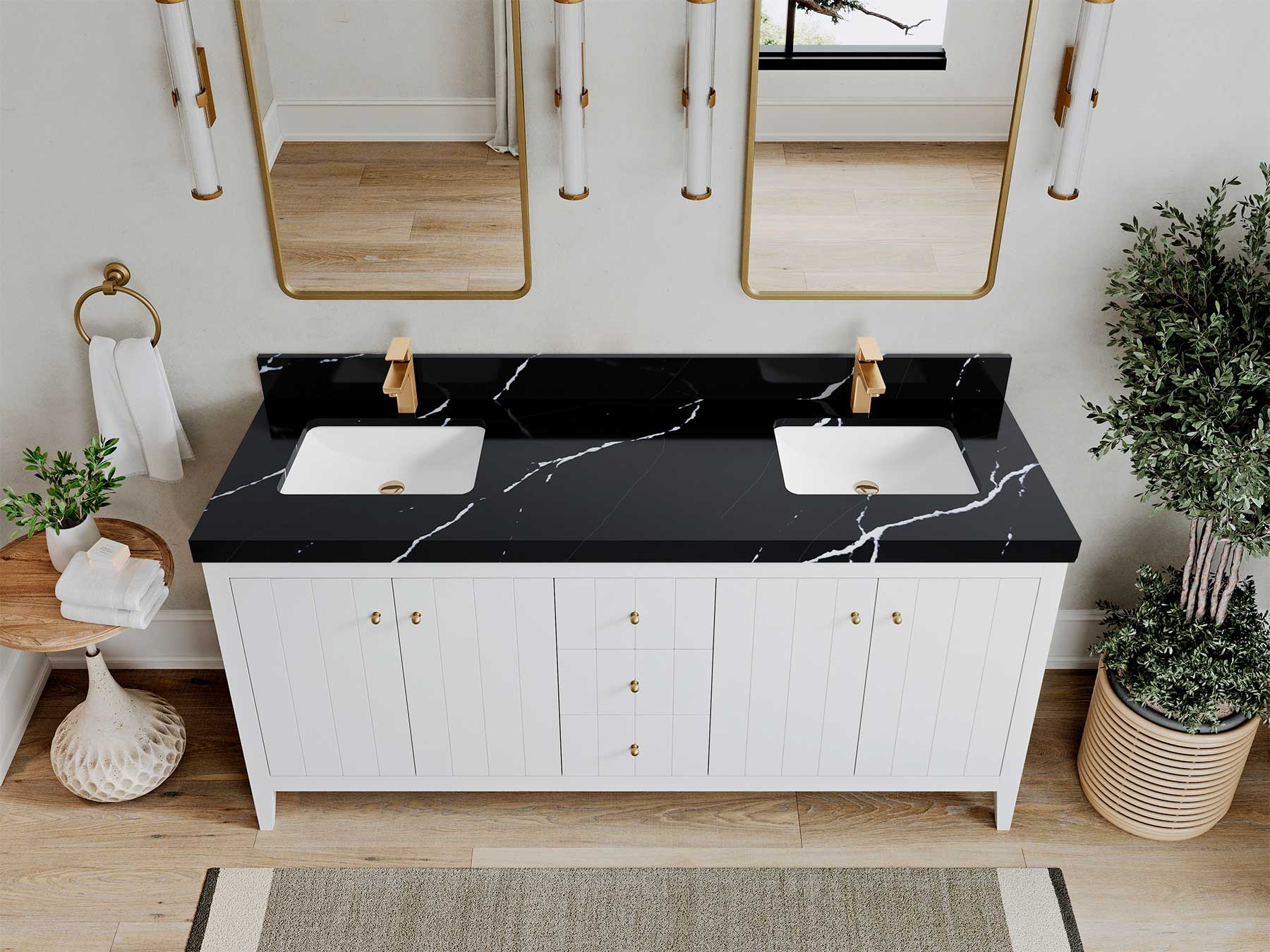 Atlanta 72 in. W x 22 in. D Double Sink Bathroom Vanity - Willow Bath and Vanity