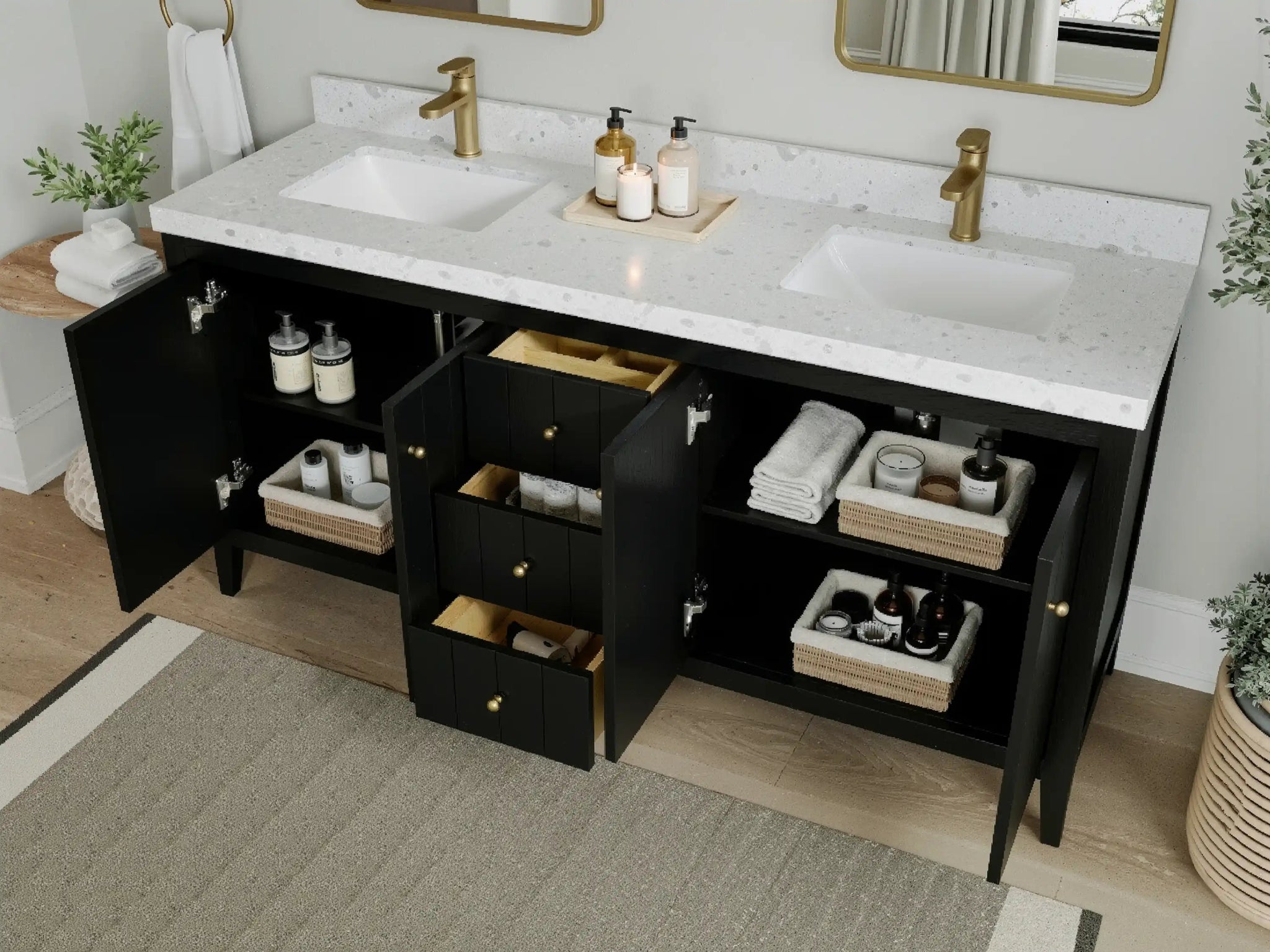 Atlanta 72 in. W x 22 in. D Double Sink Bathroom Vanity - Willow Bath and Vanity