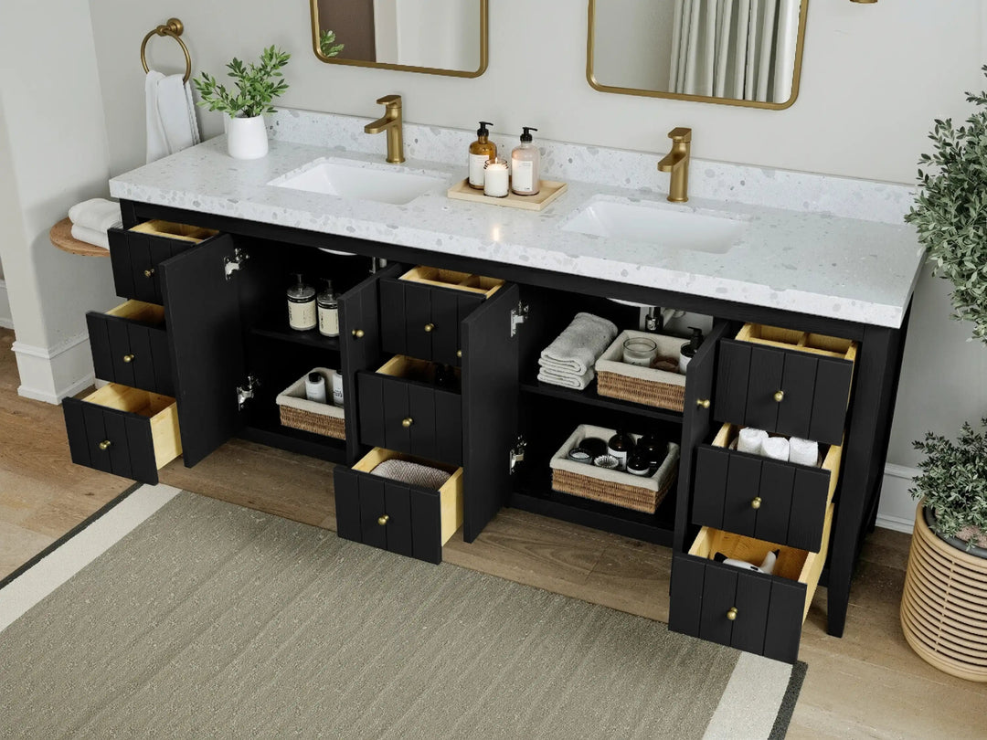 Atlanta 84 in. W x 22 in. D Double Sink Bathroom Vanity - Willow Bath and Vanity