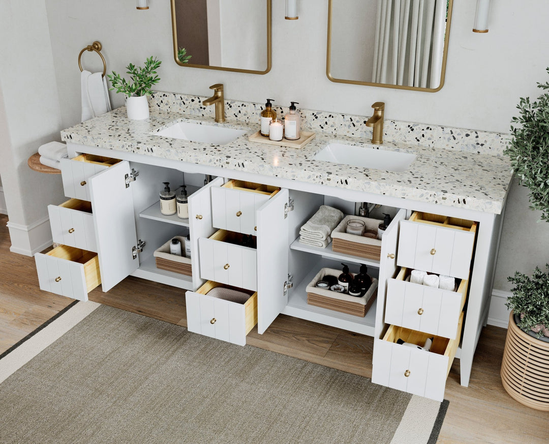 Atlanta 84 in. W x 22 in. D Double Sink Bathroom Vanity | 
              
                White
                
                  
             - ATL-CAB-WH-83 - photo №3