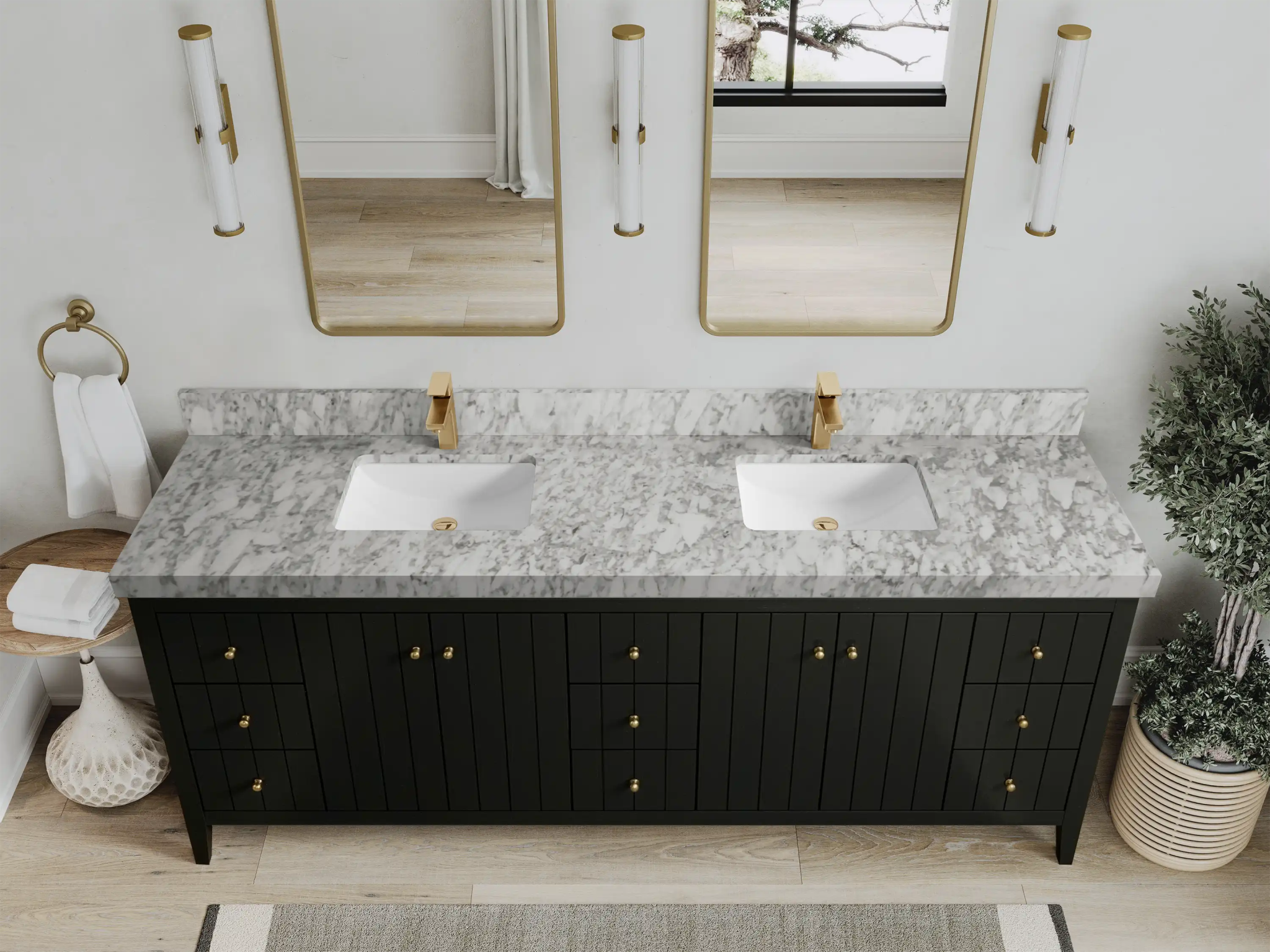 Atlanta 84 in. W x 22 in. D Double Sink Bathroom Vanity - Willow Bath and Vanity