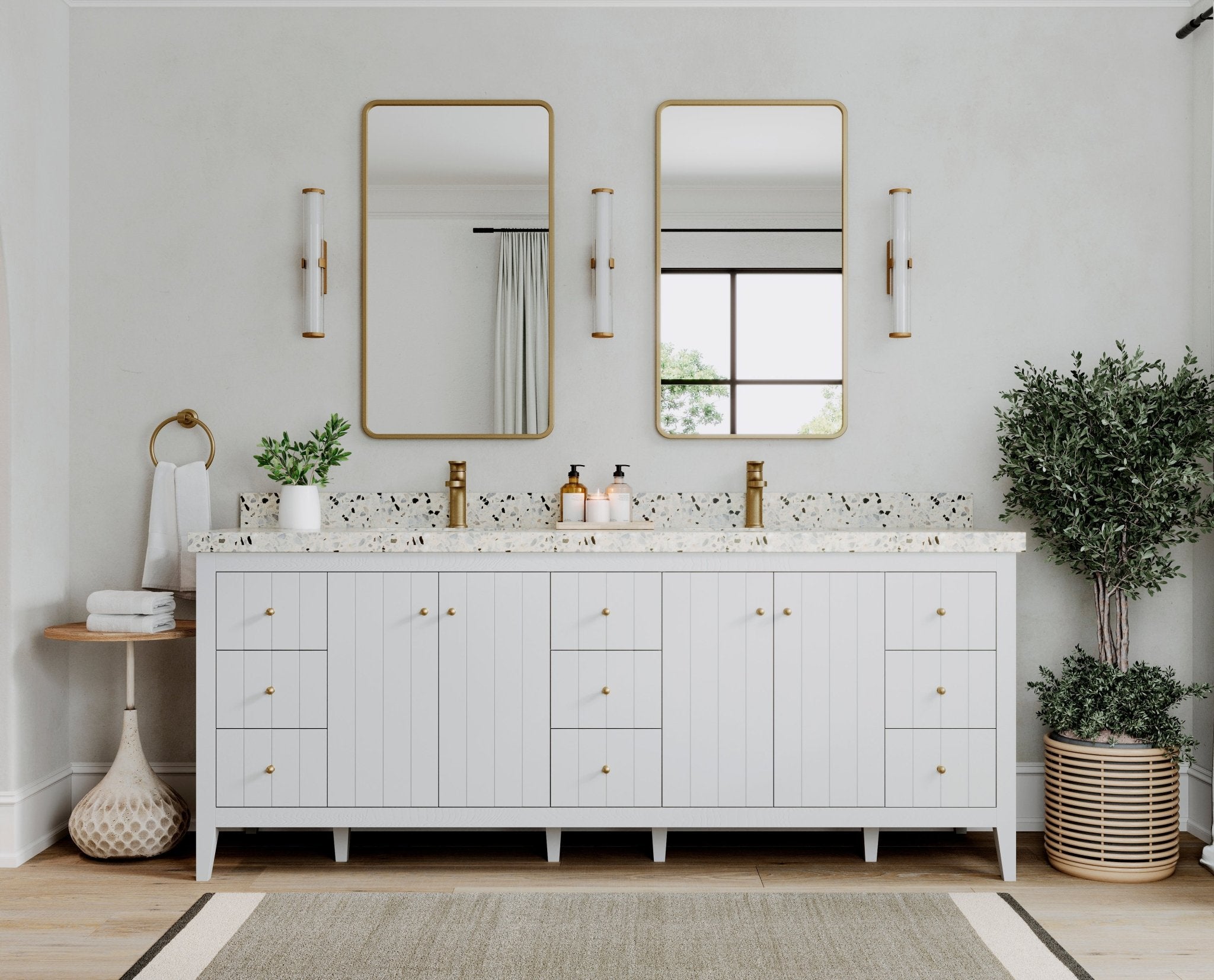 Atlanta 84 in. W x 22 in. D Double Sink Bathroom Vanity - Willow Bath and Vanity