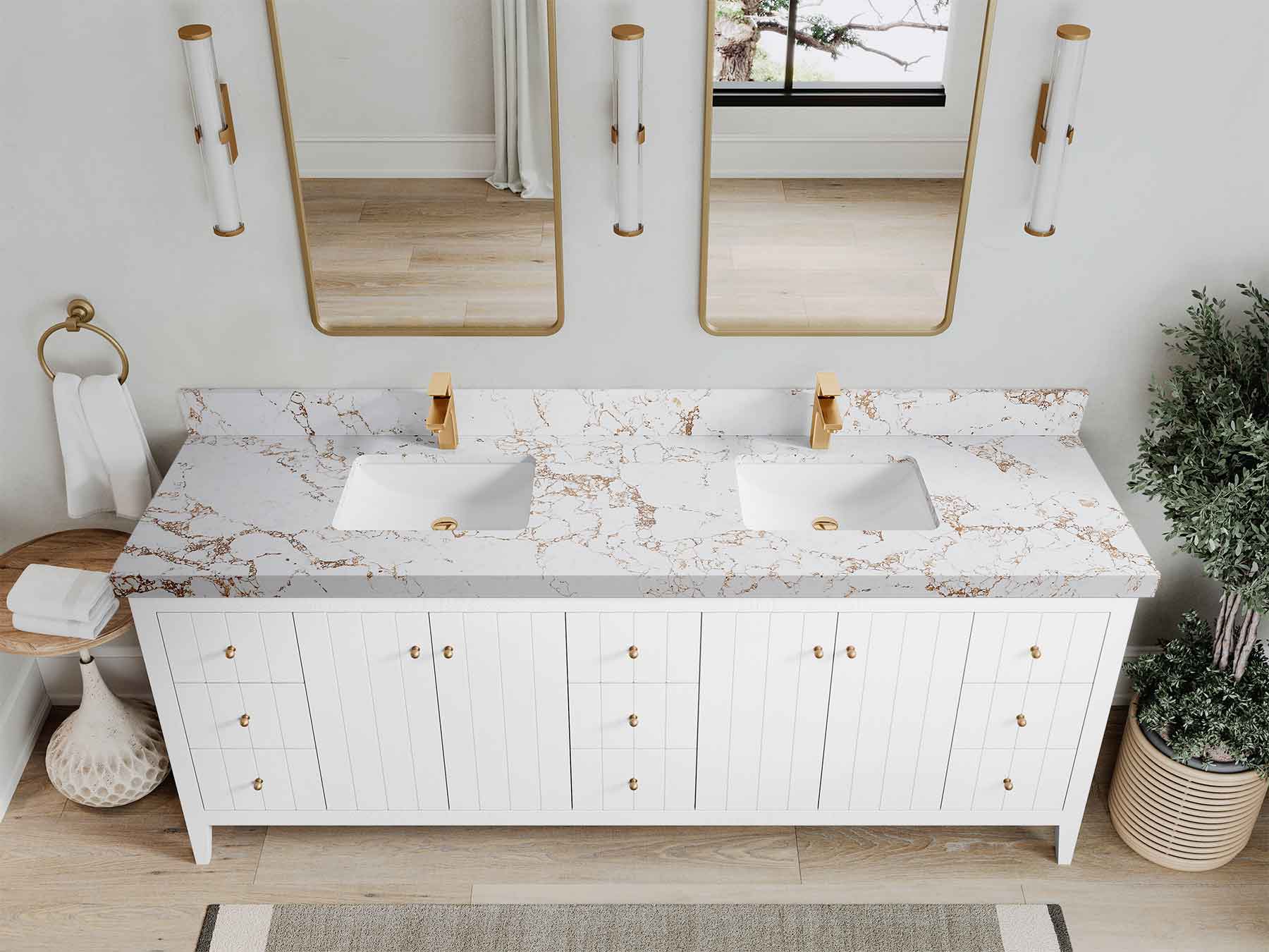 Atlanta 84 in. W x 22 in. D Double Sink Bathroom Vanity - Willow Bath and Vanity