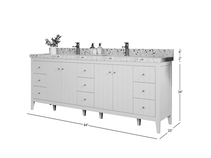 Atlanta 84 in. W x 22 in. D Double Sink Bathroom Vanity - photo 2