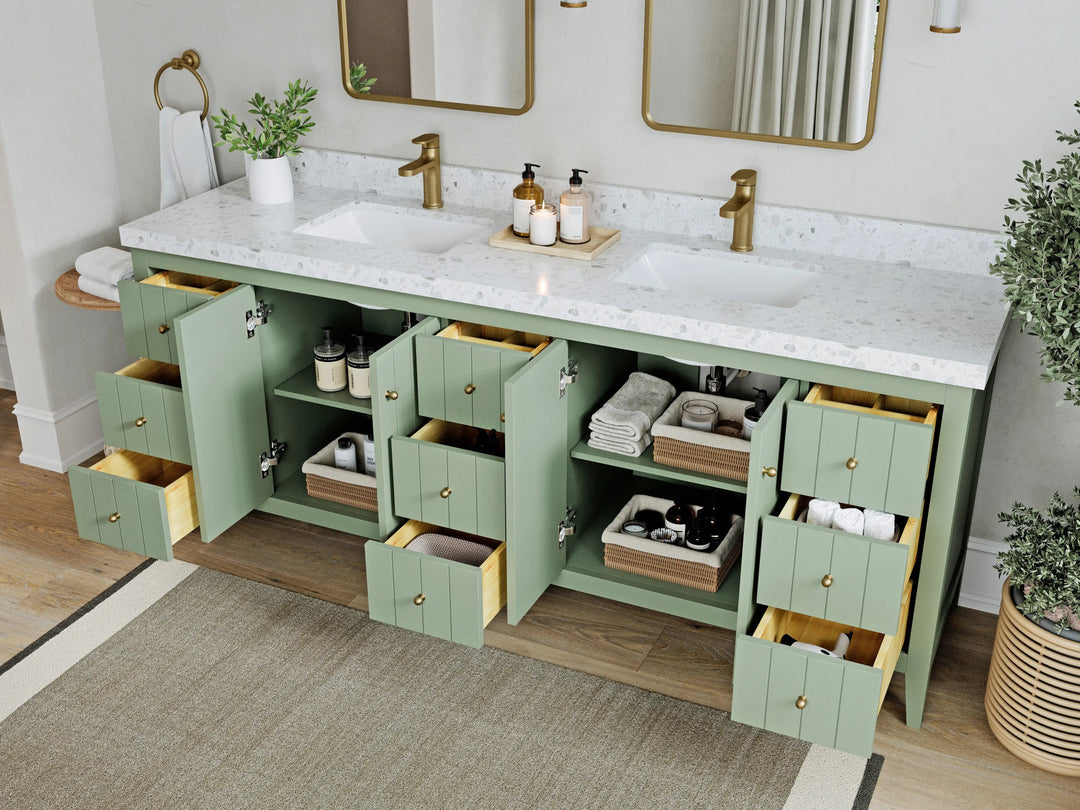 Atlanta 84 in. W x 22 in. D Double Sink Bathroom Vanity - Willow Bath and Vanity