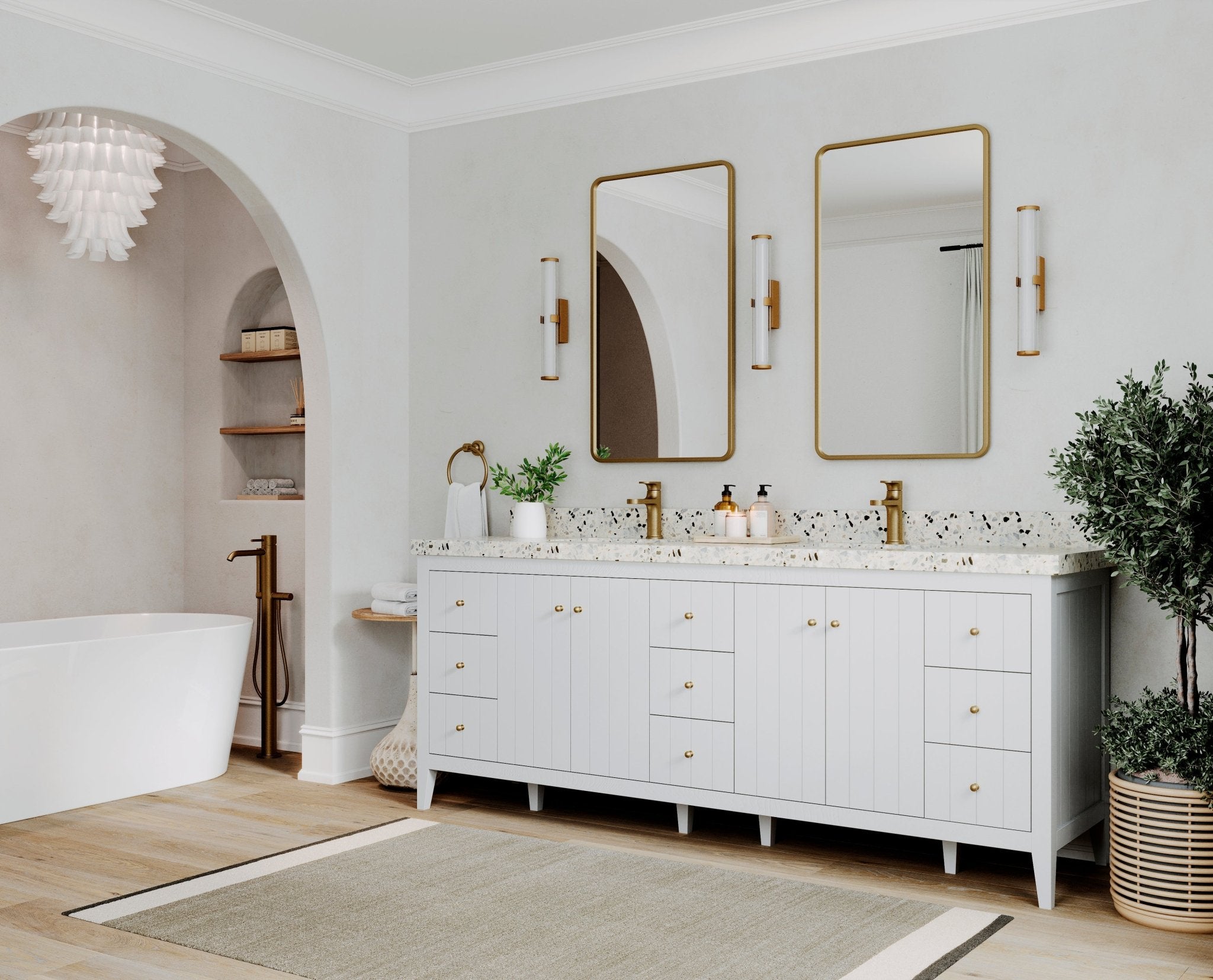 Atlanta 84 in. W x 22 in. D Double Sink Bathroom Vanity - Willow Bath and Vanity