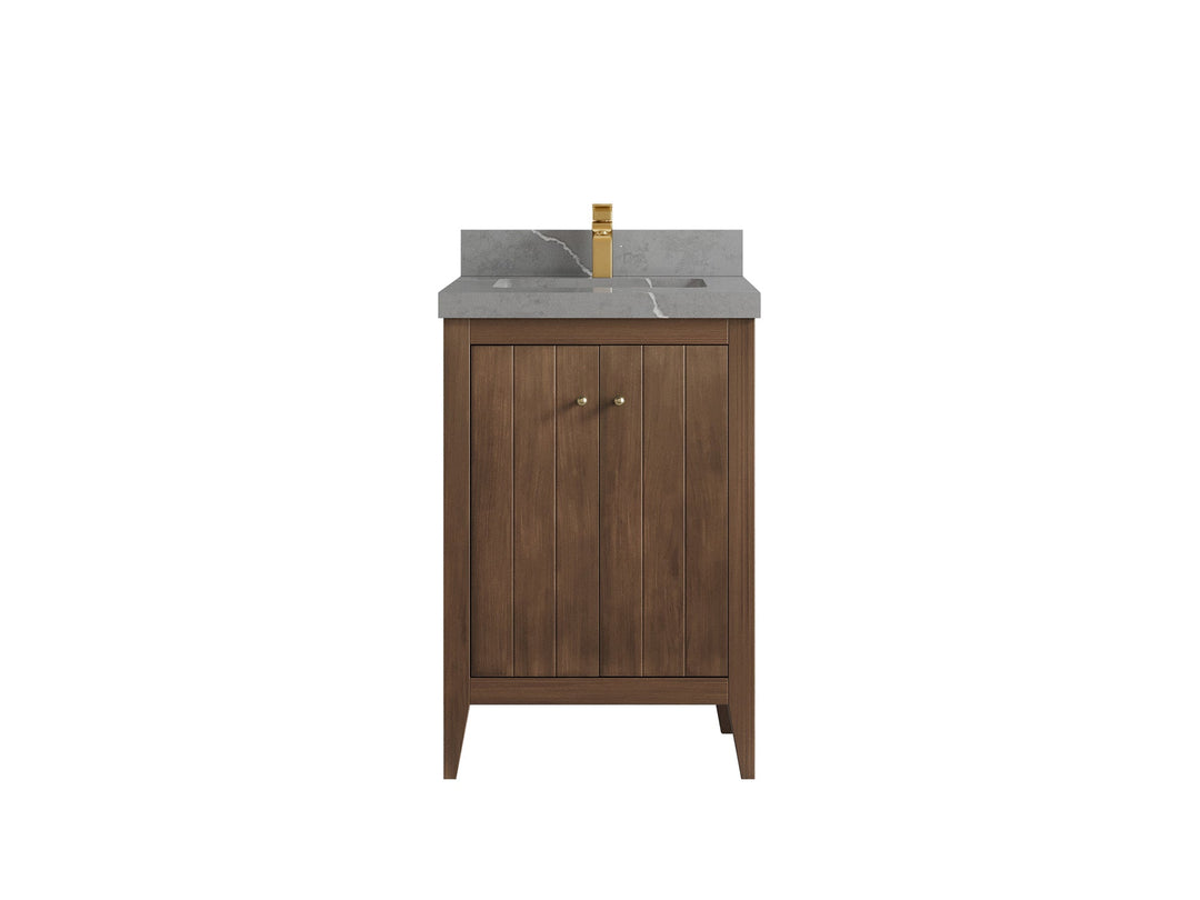 Atlanta Teak Wood 24 in. W x 22 in. D Single Sink Bathroom Vanity - Willow Bath and Vanity