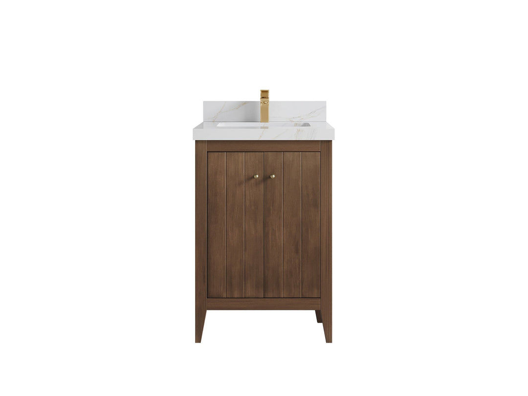 Atlanta Teak Wood 24 in. W x 22 in. D Single Sink Bathroom Vanity - Willow Bath and Vanity