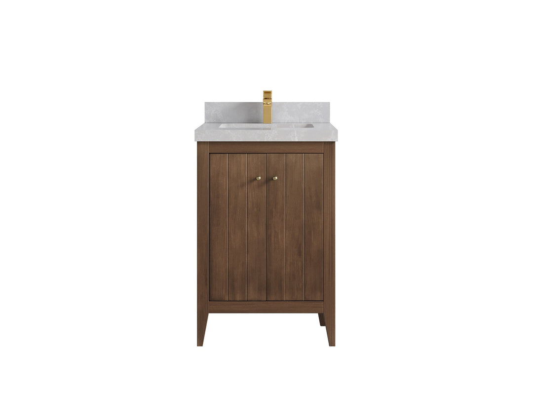 Atlanta Teak Wood 24 in. W x 22 in. D Single Sink Bathroom Vanity - Willow Bath and Vanity
