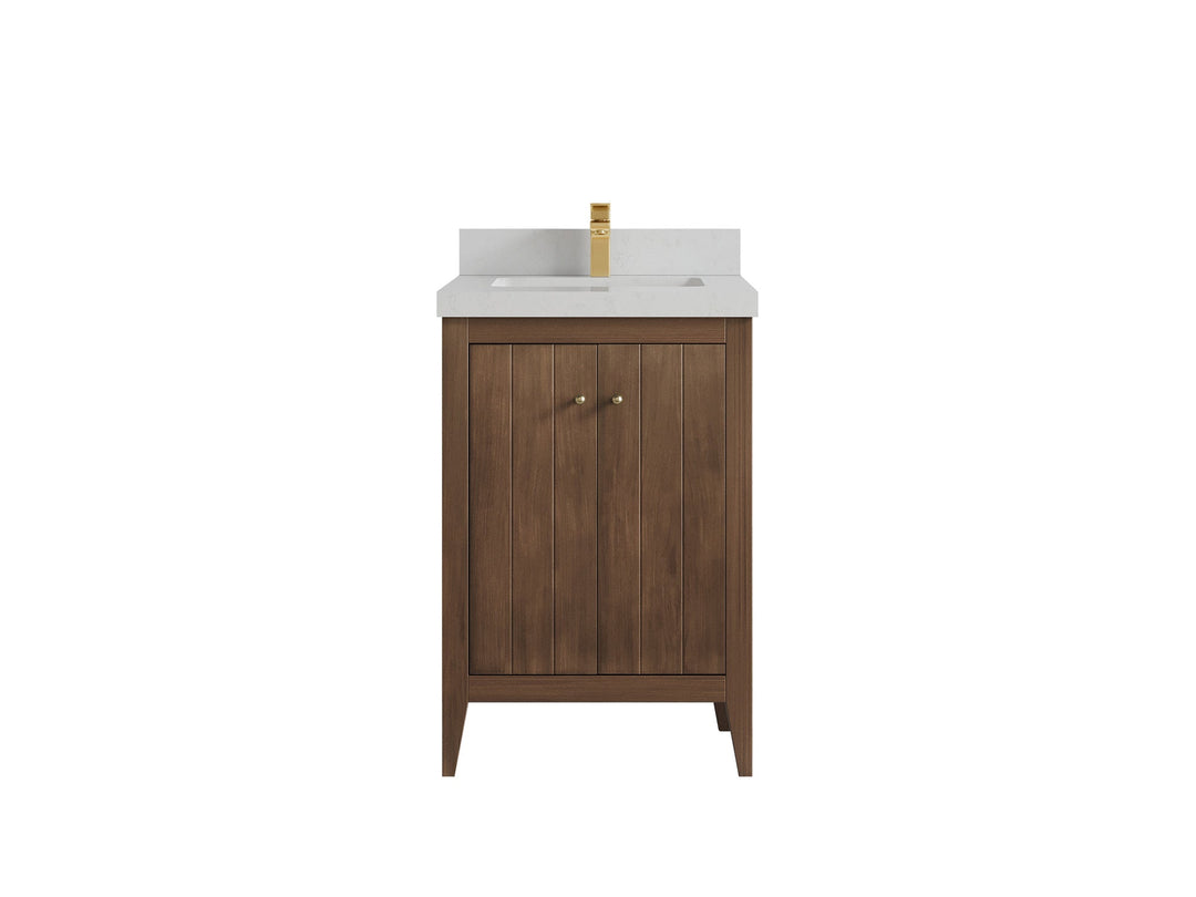 Atlanta Teak Wood 24 in. W x 22 in. D Single Sink Bathroom Vanity - Willow Bath and Vanity