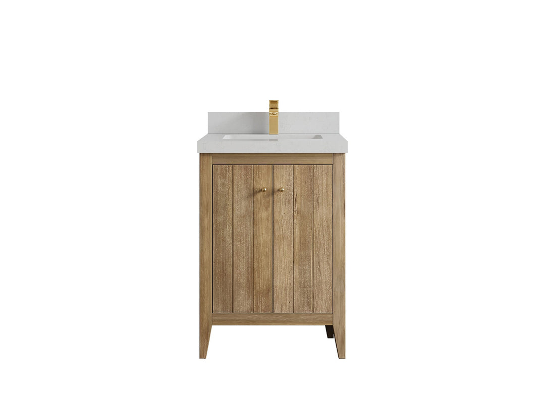 Atlanta Teak Wood 24 in. W x 22 in. D Single Sink Bathroom Vanity - Willow Bath and Vanity