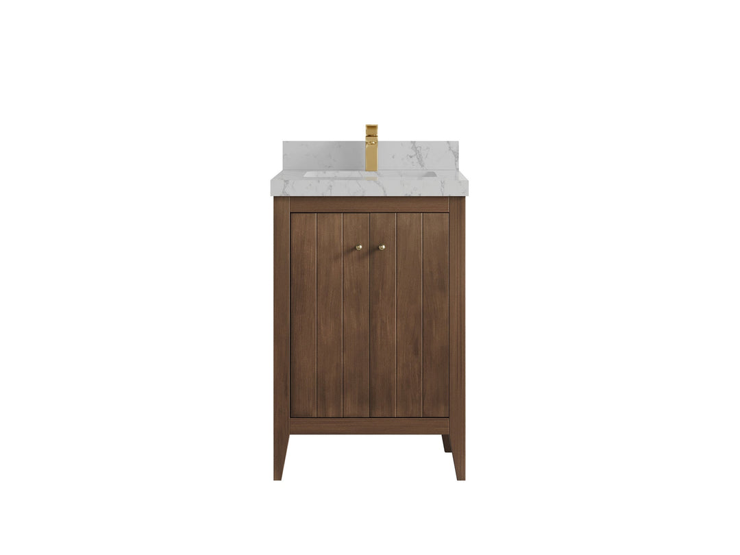Atlanta Teak Wood 24 in. W x 22 in. D Single Sink Bathroom Vanity - Willow Bath and Vanity