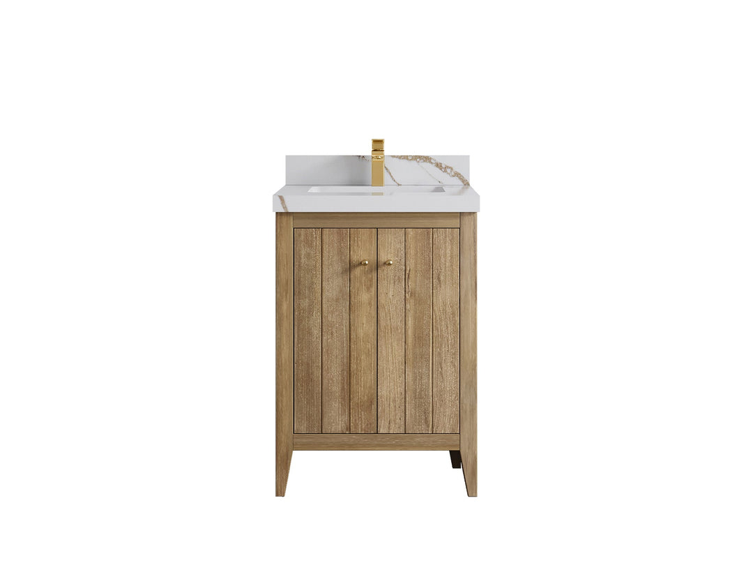 Atlanta Teak Wood 24 in. W x 22 in. D Single Sink Bathroom Vanity - Willow Bath and Vanity
