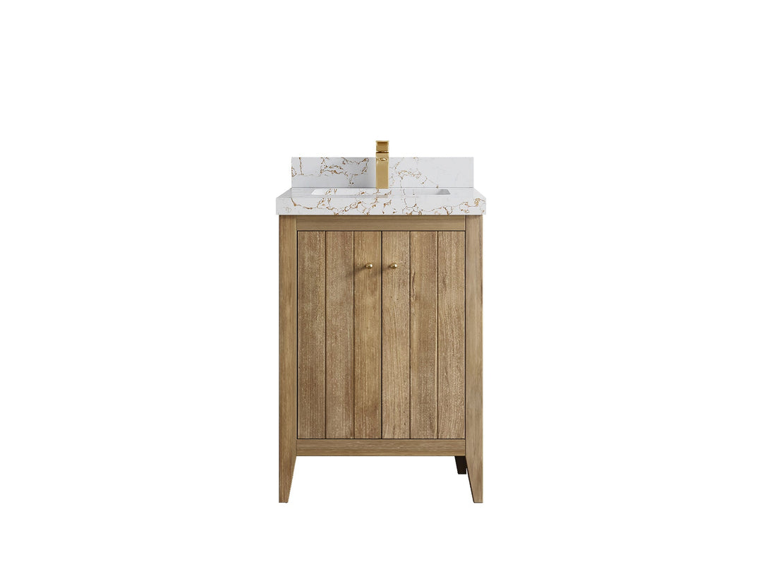 Atlanta Teak Wood 24 in. W x 22 in. D Single Sink Bathroom Vanity - Willow Bath and Vanity