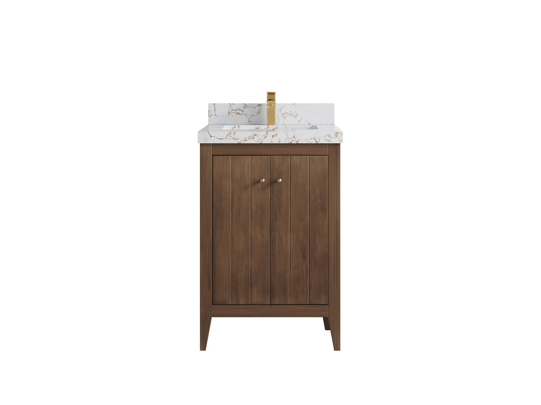 Atlanta Teak Wood 24 in. W x 22 in. D Single Sink Bathroom Vanity - Willow Bath and Vanity