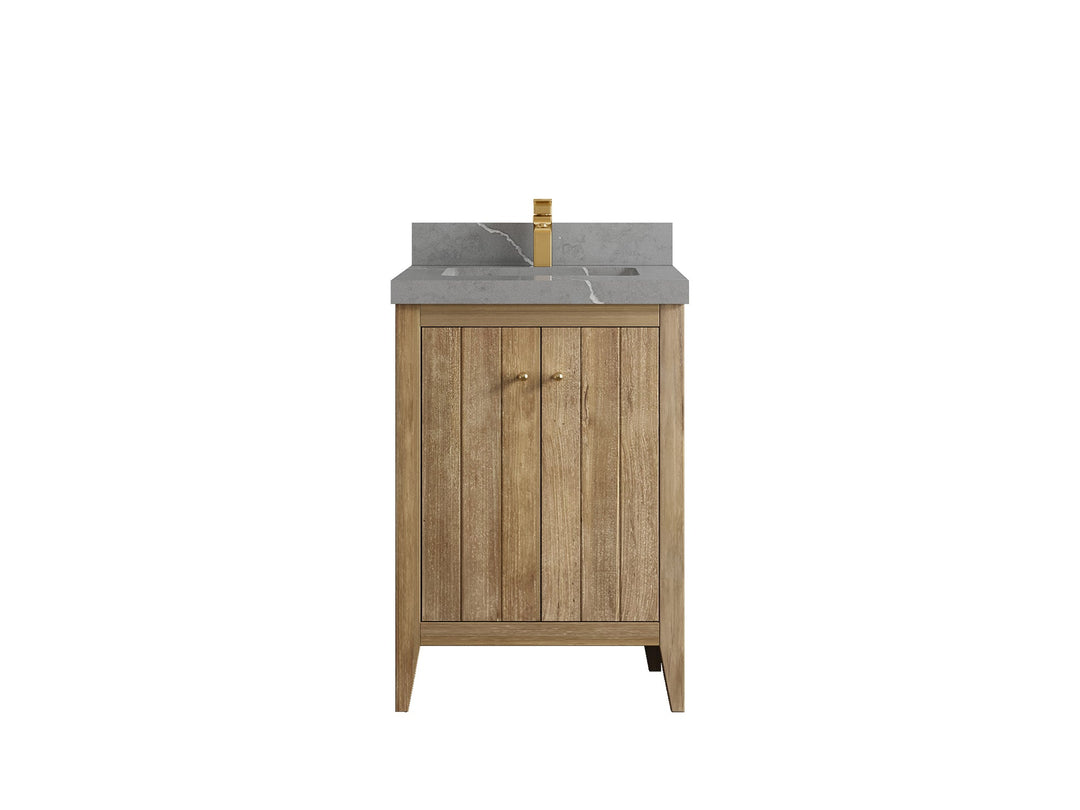 Atlanta Teak Wood 24 in. W x 22 in. D Single Sink Bathroom Vanity - Willow Bath and Vanity