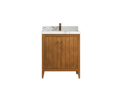 Atlanta Teak Wood 30 in. W x 22 in. D Single Sink Bathroom Vanity - photo 1