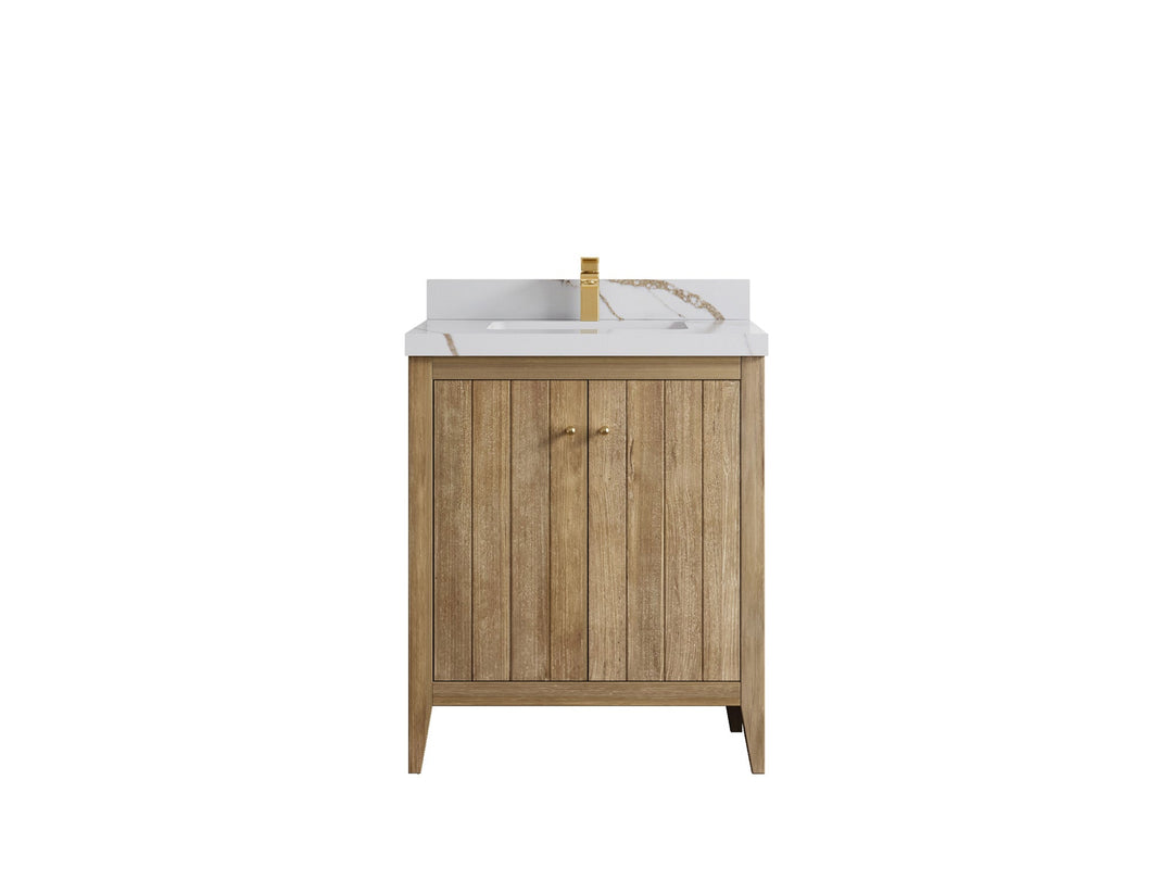 Atlanta Teak Wood 30 in. W x 22 in. D Single Sink Bathroom Vanity - Willow Bath and Vanity