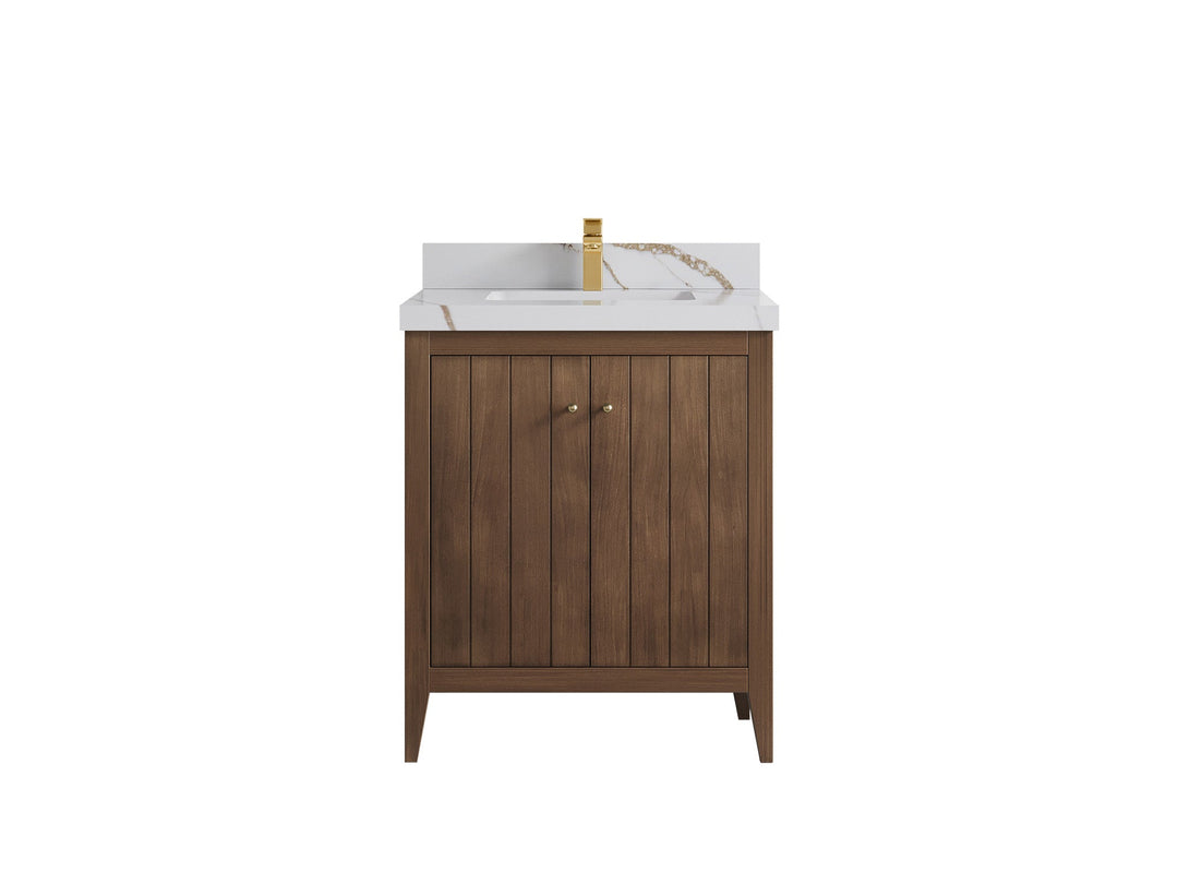 Atlanta Teak Wood 30 in. W x 22 in. D Single Sink Bathroom Vanity - Willow Bath and Vanity