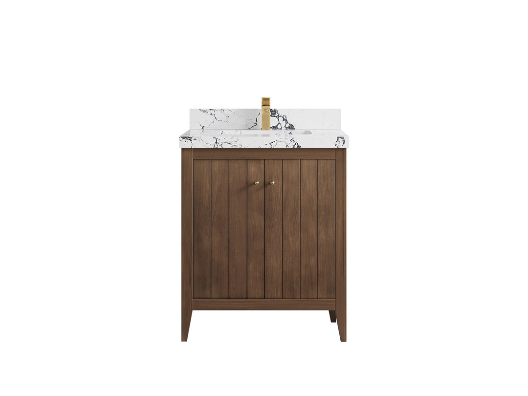 Atlanta Teak Wood 30 in. W x 22 in. D Single Sink Bathroom Vanity - Willow Bath and Vanity
