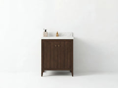 Atlanta Teak Wood 30 in. W x 22 in. D Single Sink Bathroom Vanity - photo 1