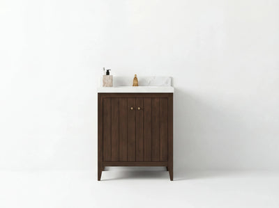 Atlanta Teak Wood 30 in. W x 22 in. D Single Sink Bathroom Vanity - Willow Bath and Vanity