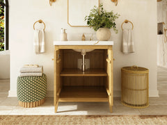 Atlanta Teak Wood 30 in. W x 22 in. D Single Sink Bathroom Vanity - photo 5