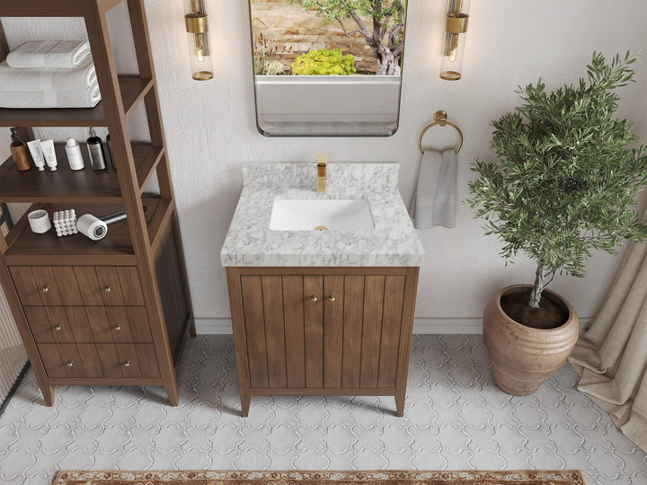 Atlanta Teak Wood 30 in. W x 22 in. D Single Sink Bathroom Vanity - photo 10