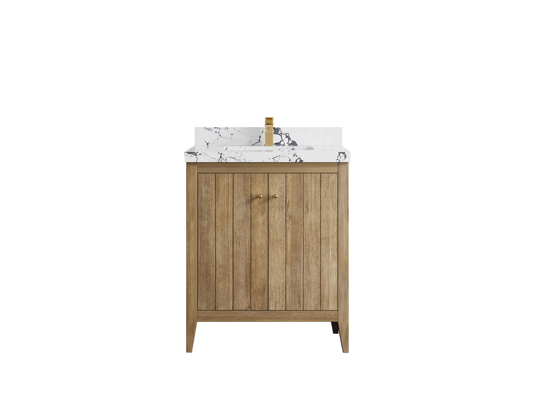 Atlanta Teak Wood 30 in. W x 22 in. D Single Sink Bathroom Vanity - Willow Bath and Vanity