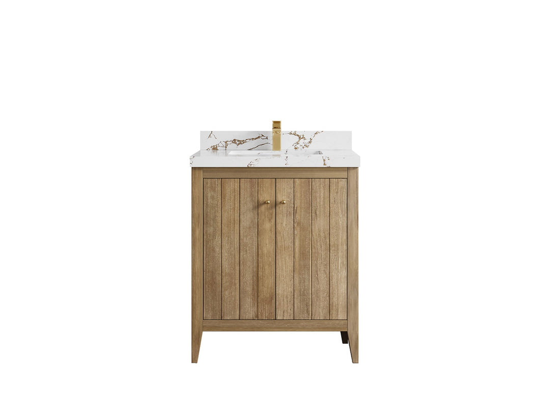 Atlanta Teak Wood 30 in. W x 22 in. D Single Sink Bathroom Vanity - Willow Bath and Vanity