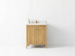 Atlanta Teak Wood 30 in. W x 22 in. D Single Sink Bathroom Vanity - photo 1