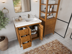 Atlanta Teak Wood 30 in. W x 22 in. D Single Sink Bathroom Vanity - photo 3