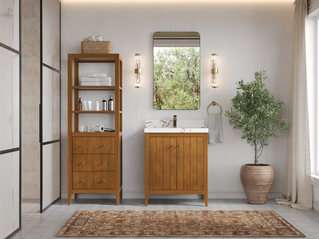 Atlanta Teak Wood 30 in. W x 22 in. D Single Sink Bathroom Vanity | 
              
                Dark Natural Teak
                
                  
             - ATL-TK-CAB-DNT-29 - photo №4