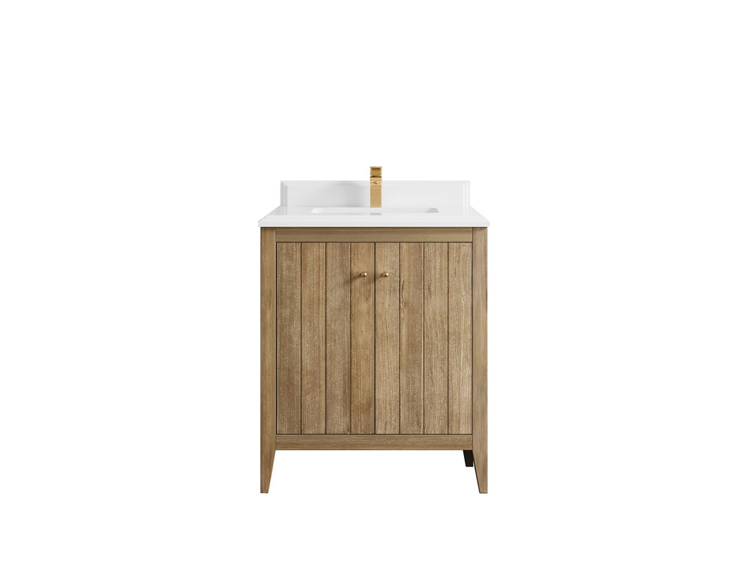 Atlanta Teak Wood 30 in. W x 22 in. D Single Sink Bathroom Vanity - Willow Bath and Vanity