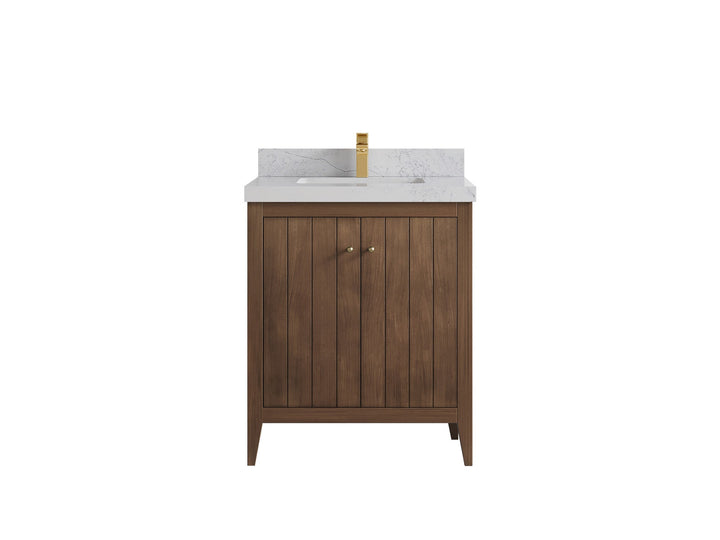 Atlanta Teak Wood 30 in. W x 22 in. D Single Sink Bathroom Vanity - photo 1