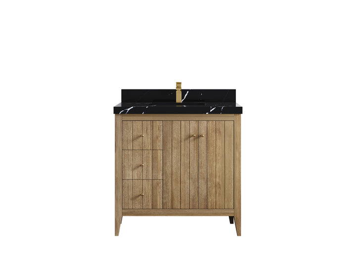 Atlanta Teak Wood 36 in. W x 22 in. D Center Sink Bathroom Vanity - photo 9