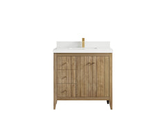 Atlanta Teak Wood 36 in. W x 22 in. D Center Sink Bathroom Vanity - photo 44