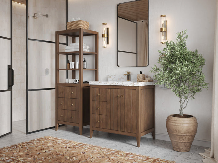 Atlanta Teak Wood 36 in. W x 22 in. D Center Sink Bathroom Vanity - photo 2