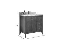 Atlanta 36 in. W x 22 in. D Teak Wood Center Sink Bathroom Vanity - photo 5