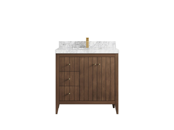 Atlanta Teak Wood 36 in. W x 22 in. D Center Sink Bathroom Vanity - photo 11