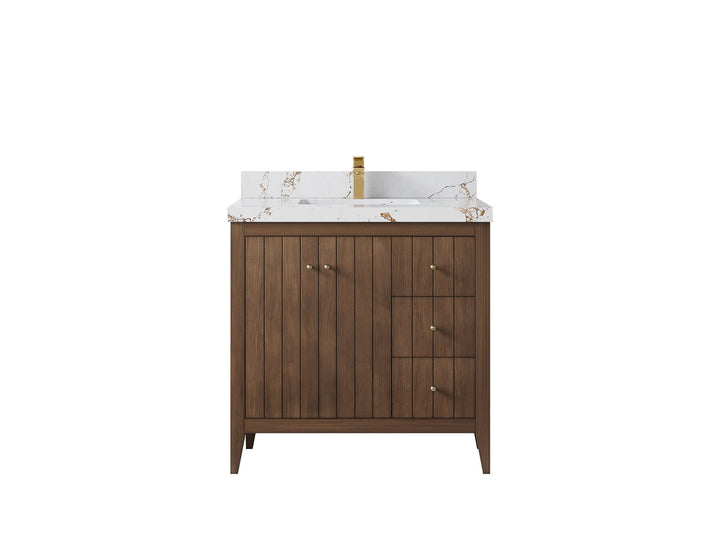 Atlanta Teak Wood 36 in. W x 22 in. D Center Sink Bathroom Vanity - photo 37