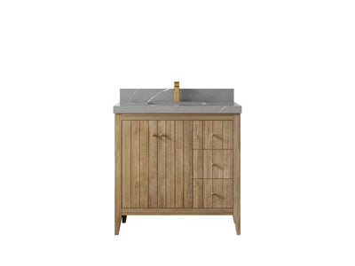 Atlanta Teak Wood 36 in. W x 22 in. D Center Sink Bathroom Vanity - Willow Bath and Vanity
