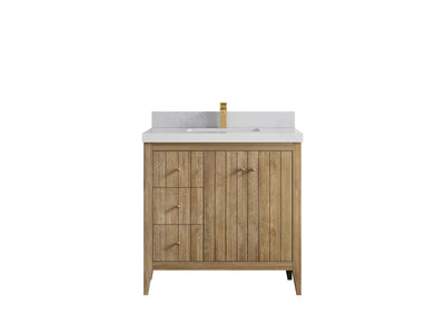 Atlanta Teak Wood 36 in. W x 22 in. D Center Sink Bathroom Vanity - Willow Bath and Vanity